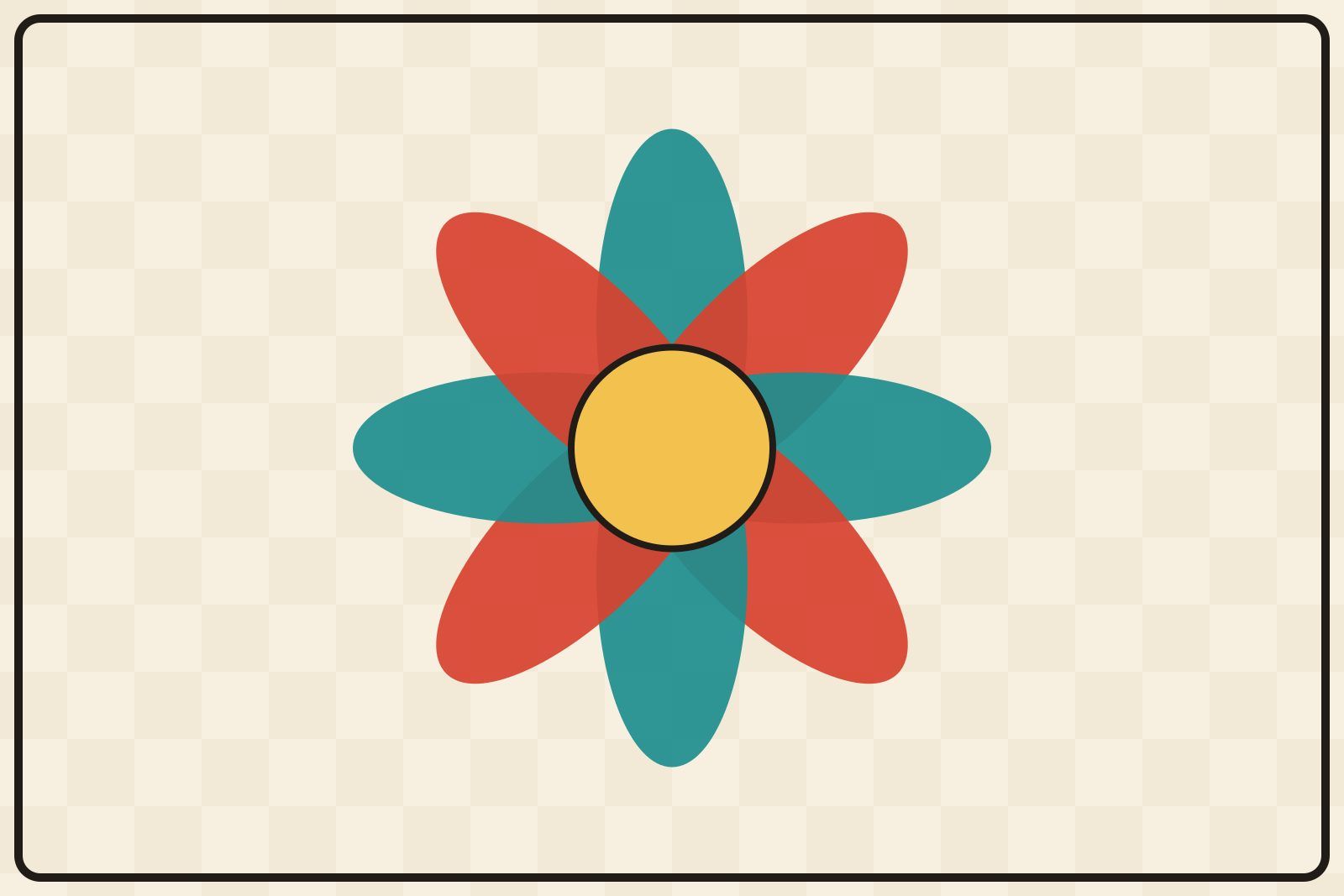 Placeholder — a cream enamel tile with a teal-and-tomato petal motif; a real photo is coming soon